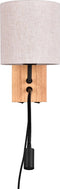TRIO NILAM Wand lamp met leeslamp - Hout naturel - Ecru kap