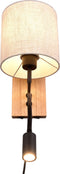 TRIO NILAM Wand lamp met leeslamp - Hout naturel - Ecru kap