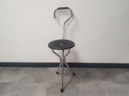 Trio Popular - zwart - lichtgewicht aluminium wandelstok met zitje