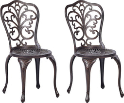 TRIORA - Tuinstoel set van 2 - Bruin - Aluminium