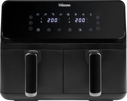 Tristar Airfryer XXL FR-9026 - 2 x 4 liter -Digitale Heteluchtfriteuse - PFAS vrij - Dubbele Airfryer met twee onafhankelijke kookzones - 8 programma's - Zwart