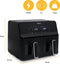 Tristar Airfryer XXL FR-9040 - 2 x 4 liter - Heteluchtfriteuse - PFAS vrij - Dubbele Airfryer met Kijkvenster - - 8 programma's - Twee onafhankelijke kookzones - Zwart