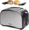 Tristar Broodrooster BR-1022 – 2 Sleuven – 6 Standen en Kruimellade - Voor 2 boterhammen - Toaster - RVS