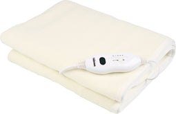 Tristar BW-4753 Elektrisch Onderdeken - Fleece, 2 Warmteniveaus, Oververhittingsbeveiliging - Wasmachinebestendig, Voor 1 Persoon, 150 x 80 cm, Inclusief Afneembare Warmteregelaar