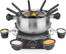 Tristar Fonduepan FO-1109 - Elektrische Fondueset - 8 personen - 1,3 liter - PFAS vrij - RVS met sausring
