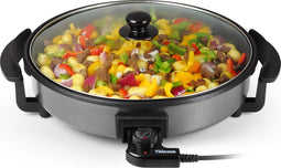 Tristar Hapjespan PZ-2964 - Elektrische Hapjespan met Deksel 40 cm - Snackpan XXL - Anti-aanbaklaag en Regelbare Thermostaat - Maximale temperatuur 280⁰ C - Zwart