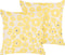 TRITELEIA - Sierkussen set van 2 - Geel - 45 x 45 cm - Fluweel