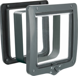 Trixie - 4-Weg Kattenluik - XL - Met Tunnel - Grijs - 28X24 cm