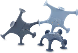Trixie Animal suction game - 3pcs - Mrs. Elephant's family blue