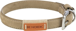 Trixie - Be Nordic Leren halsband Zand/beige - S-M
