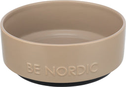 Trixie - Be Nordic Voerbak Hond Keramiek Rubber Taupe - 1,2 liter, 18 cm