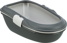 Trixie Berto Kattenbak Open Met Scheidingssyteem Donkergrijs/Blauw - 59X39X22 CM