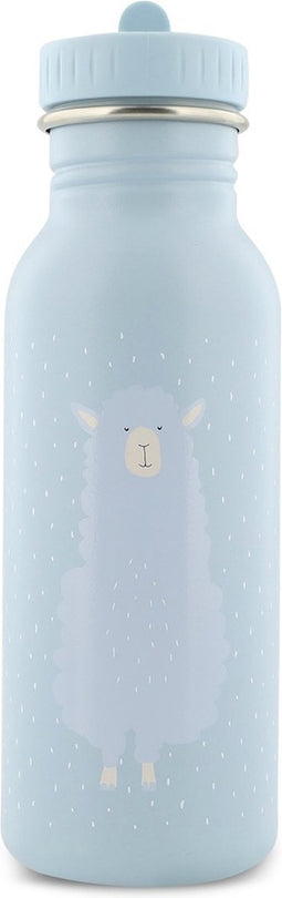 Trixie Drinkfles - Mr. Alpaca - RVS Waterfles voor kinderen - 500ml - Lekvrije Fles - Blauw