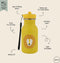 Trixie Drinkfles - Mr. Lion - RVS Waterfles voor kinderen - 350ml - Lekvrije Fles - Geel