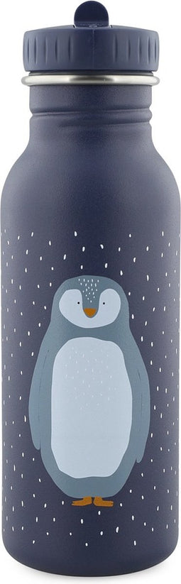 Trixie Drinkfles - Mr. Penguin - RVS Waterfles voor kinderen - 500ml - Lekvrije Fles - Blauw