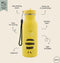Trixie Drinkfles - Mrs. Bumblebee - RVS Waterfles voor kinderen - 500ml - Lekvrije Fles - Geel