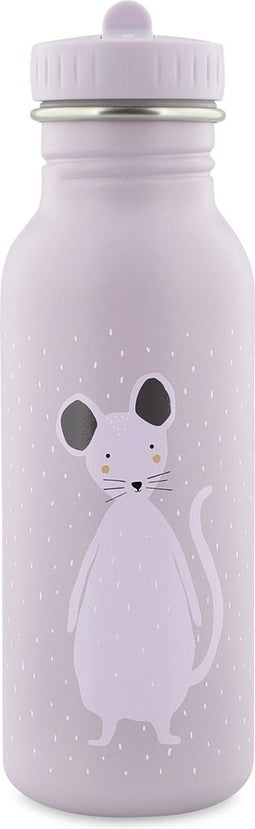 Trixie Drinkfles - Mrs. Mouse - RVS Waterfles voor kinderen - 500ml - Lekvrije Fles - Violet