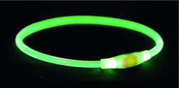 Trixie Halsband Usb Flash Light Lichtgevend Oplaadbaar Tpu Groen - 65X0.8 CM