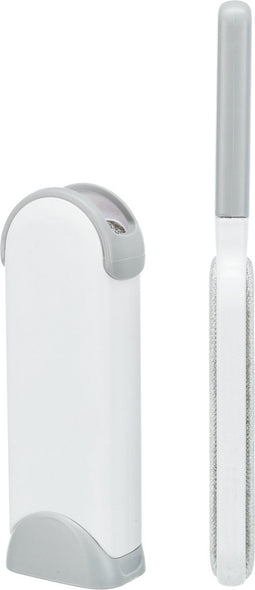 Trixie Harenpluizenborstel met reinigingsstation wit grijs