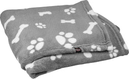 Trixie hondendeken kenny fleece bot / pootjes blauw - 100X75 CM