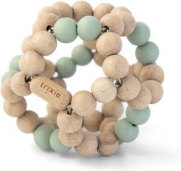 Trixie Houten Kralenbal - Munt - Eerste Speelgoed Baby - Kraamcadeau - Voor Jongens & Meisjes - Makkelijk te Grijpen voor Kleine Handjes
