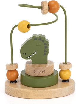 Trixie Houten Kralenframe - Mr. Dino - Houten Bead Maze - Educatief speelgoed - Voor Jongens & Meisjes - Dino