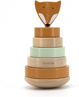 Trixie Houten Stapeltoren - Mr. Fox - Houten stacking toy - Educatief speelgoed - Voor Jongens & Meisjes - Vos
