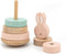 Trixie Houten Stapeltoren - Mrs. Rabbit - Houten stacking toy - Educatief speelgoed - Voor Jongens & Meisjes - Roze
