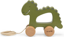 Trixie Houten Trekspeeltje - Mr. Dino - Voor de eerste stapjes - Babyspeelgoed - Voor Jongens & Meisjes - Dinosaurus