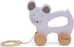 Trixie Houten Trekspeeltje - Mrs. Mouse - Voor de eerste stapjes - Babyspeelgoed - Voor Jongens & Meisjes - Olifant
