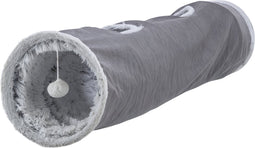 Trixie - Katten Speeltunnel Harvey - Velours / Pluche - Grijs - 27X116 CM