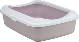 Trixie kattenbak classic met rand lila / wit 37x48x15 cm