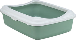 Trixie kattenbak classic met rand salie / wit 37x48x15 cm