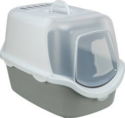 Trixie Kattenbak Vico - Open Top - Met Kap - Lichtgrijs/Wit - 56X40X40 cm