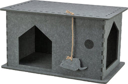 Trixie - Kattenmand - Huis Lene - Vilt - Grijs - 54X30X35 cm