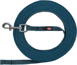 Trixie riem sleeplijn voor hond met rubber anti slip petrol blauw L/xl 10 mtr x 1,7 cm