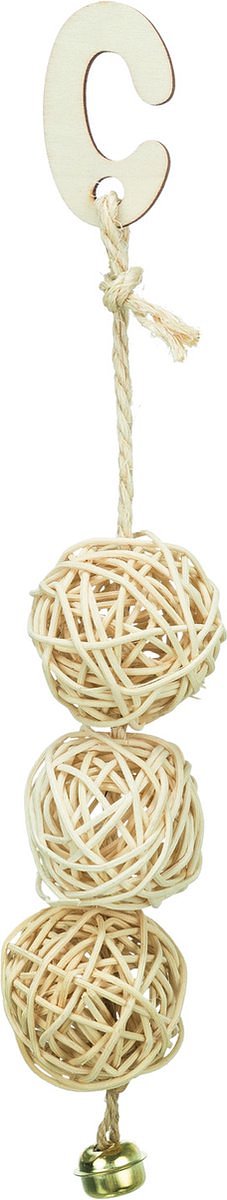 Trixie Rotan Ballen Met Klokje - Vogelspeelgoed - 24 cm