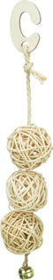 Trixie Rotan Ballen Met Klokje - Vogelspeelgoed - 24 cm