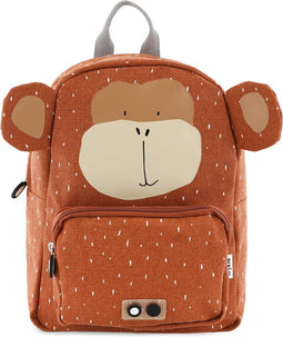 Trixie Rugzak - Mr. Monkey - Schooltas Waterafstotend - Boekentas voor Kind - Voor Jongens en Meisjes - Geschikt als Gymtas - brown