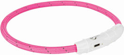 Trixie Usb Flash Lichtgevende Band Ø 7 Mm Roze - Hondenveiligheidslampje - Xs-S