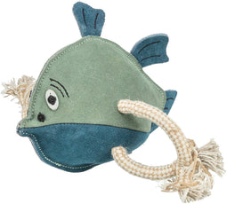 Trixie vis leer met touw 28 cm