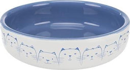 Trixie Voer/Waterbak Hello My Little Cat Keramiek - Kattenvoerbak - Ø15 cm 329 g Lichtblauw Wit