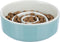 Trixie Voerbak - Anti Schrokbak - Slowfeeding - Keramiek - Grijs / Blauw - 17X17 CM 900 ML