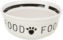 Trixie voerbak hond food keramiek wit / zwart 2,6 ltr 25 cm