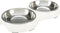 Trixie voerbak kat dubbel melamine / rvs wit 2x200 ml 27x14x3 cm