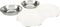 Trixie voerbak kat dubbel melamine / rvs wit 2x200 ml 27x14x3 cm