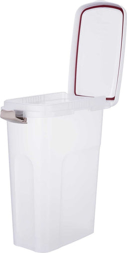 Trixie voerton luchtdicht afsluitbaar kunststof transparant wit / wit - 25 LTR 23X39X51 CM