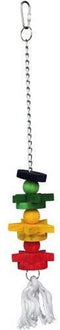 Trixie Vogelspeelgoed Aan Ketting Met Touw / Hout Meerkleurig