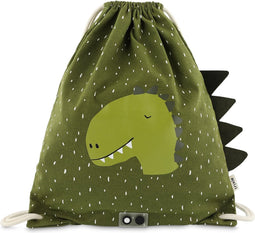 Trixie Zwemtas - Mr. Dino - Gymtas voor kinderen - Waterafstotend - Turnzak met trekkoord - Voor jongens en meisjes - Groen