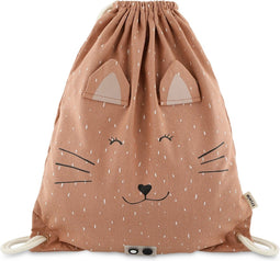 Trixie Zwemtas - Mrs. Cat - Gymtas voor kinderen - Waterafstotend - Turnzak met trekkoord - Voor jongens en meisjes - Roze - Kat